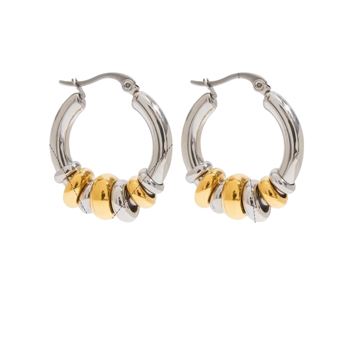 Two Tone Beaded Hoops