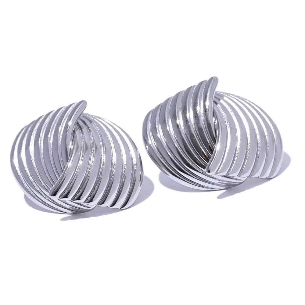 Silver Swirl Knot Studs