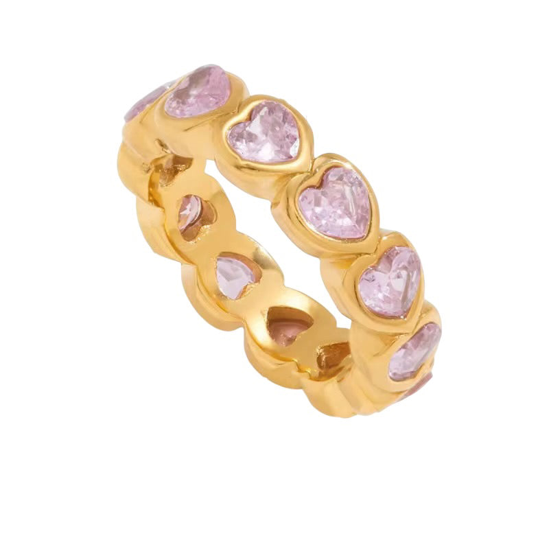 18K Heart Pink Tourmaline Bezel Ring