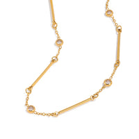 18K Dainty Bar CZ Necklace