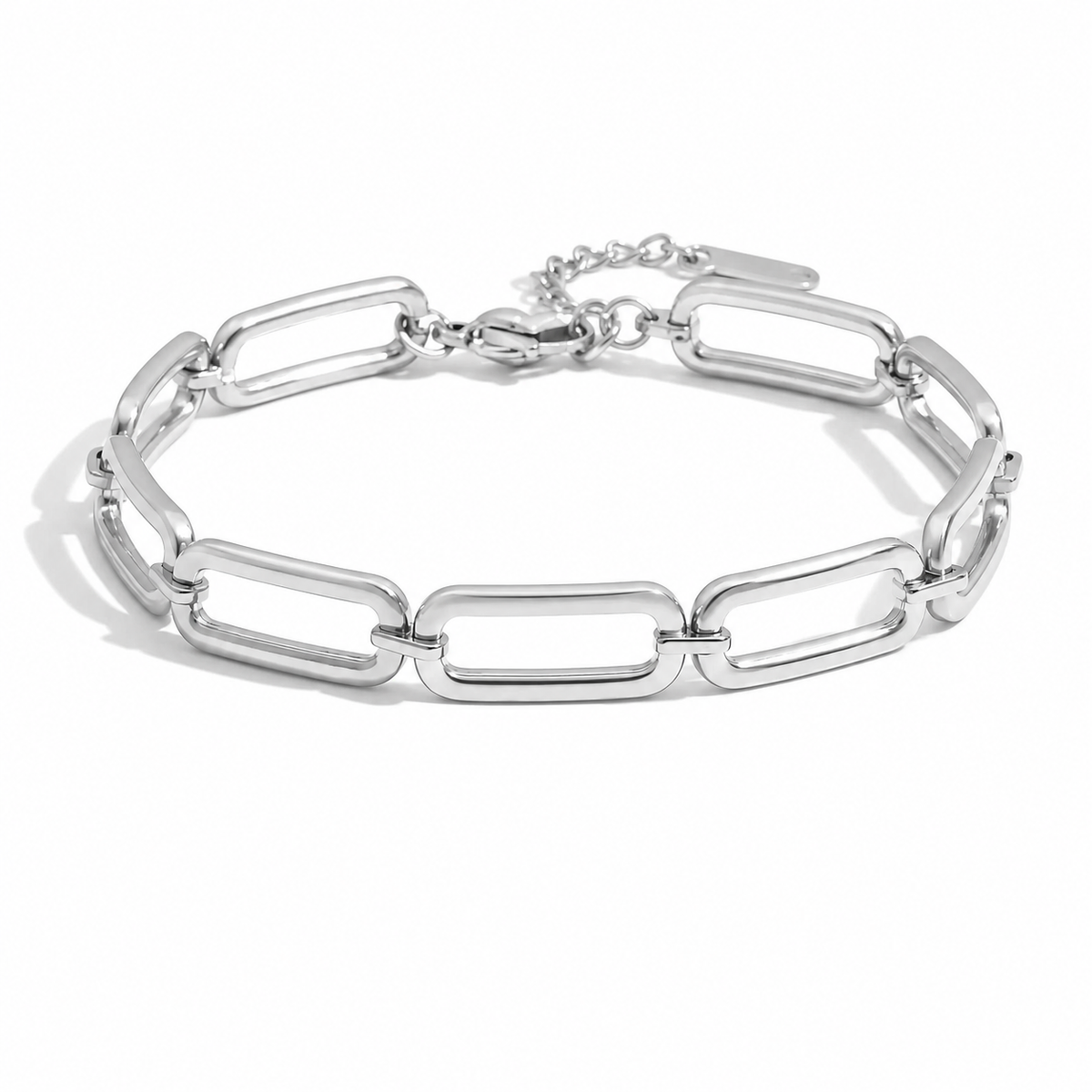 Silver Oval Links Bracelet