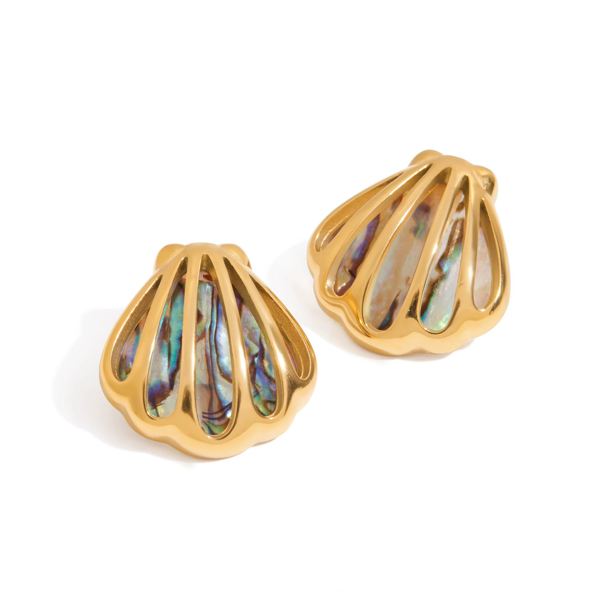 18K Abalone Shell Statement Earrings