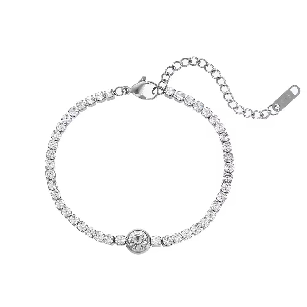 Silver Round Tennis Bracelet