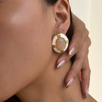 18K Vintage Inspired Oval Studs