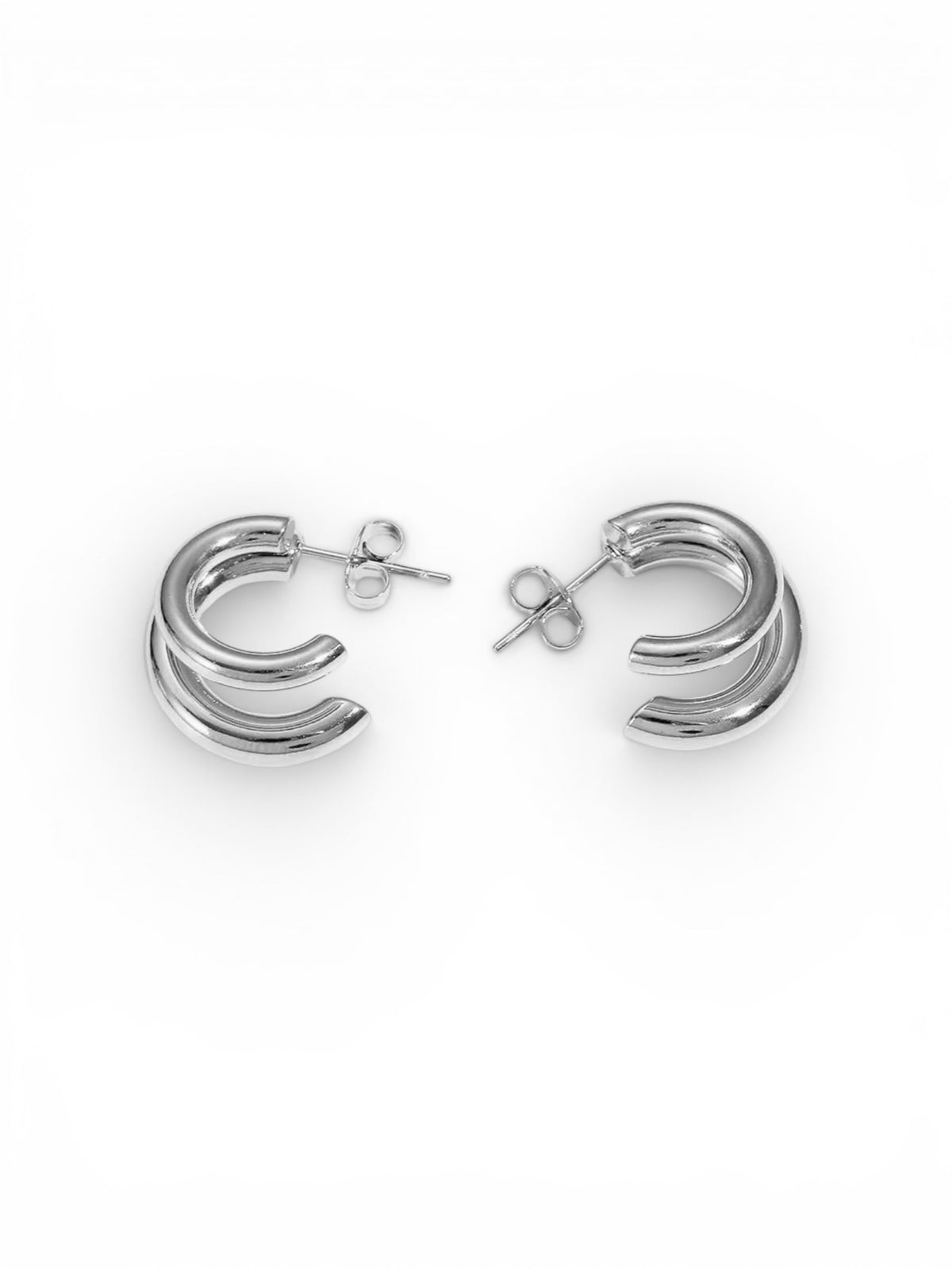 Silver Split C Hoop