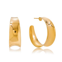 18K Oversized C Statement Hoops