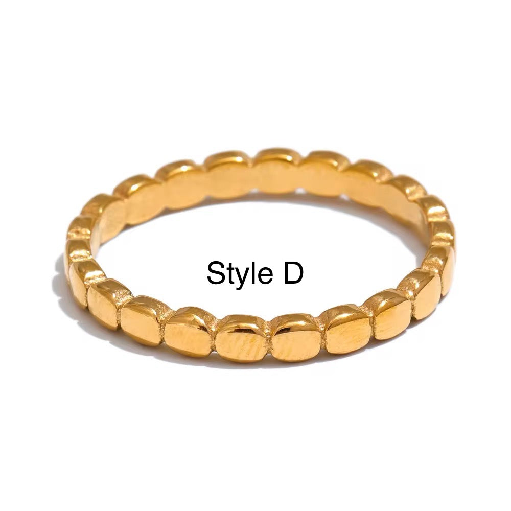 18K Dainty Stackable Rings