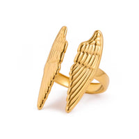 18K Angel Wings Open Ring