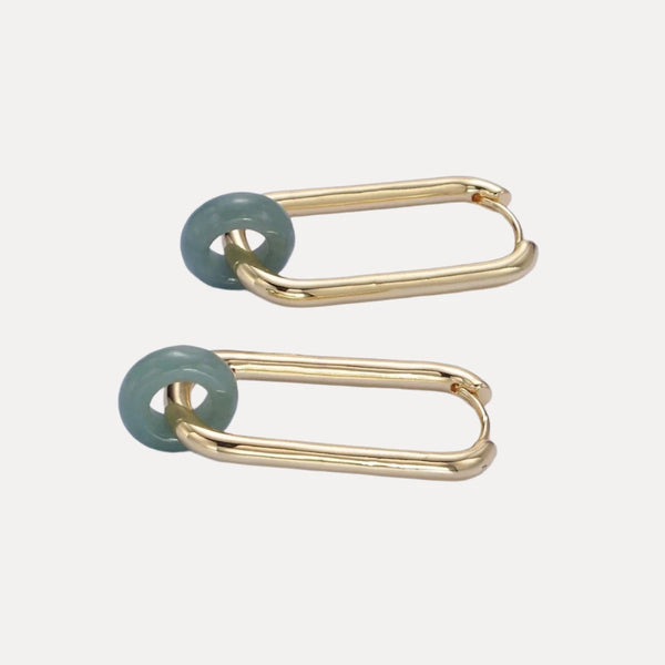 Oblong Drops in 14K Gold-Filled with Jade