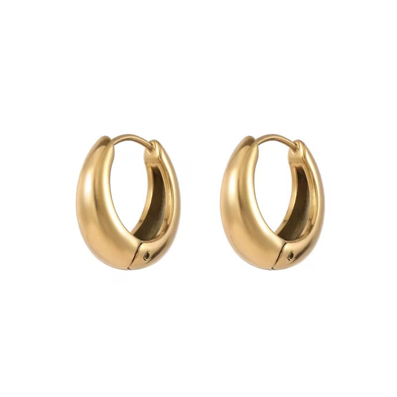 18K Gold Filled Chunky Band Hoops