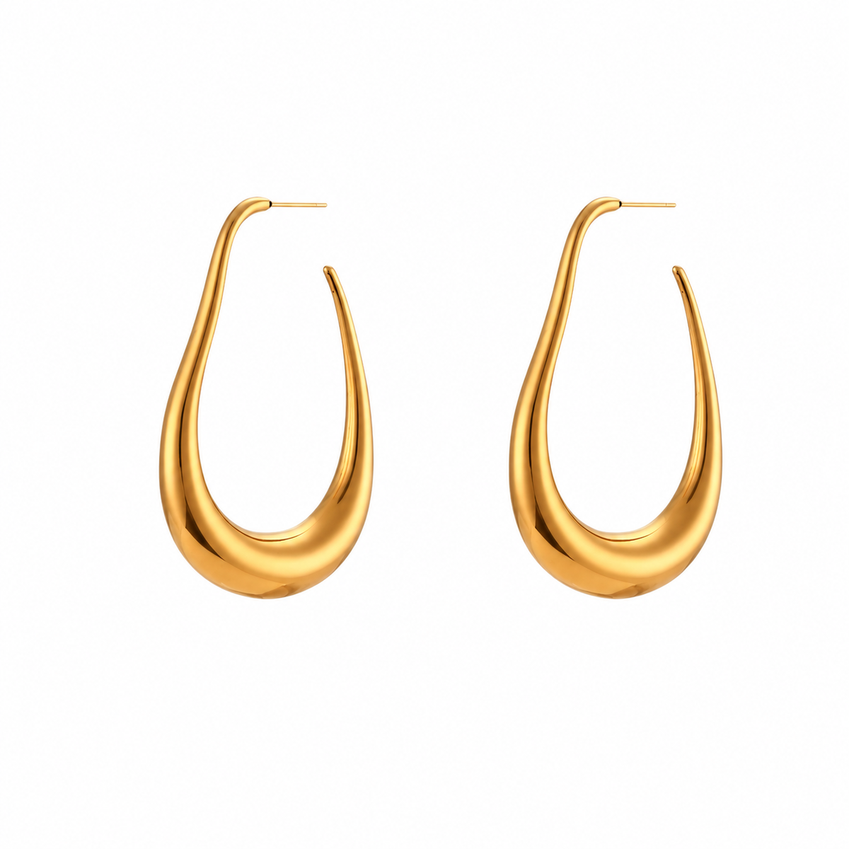 18K Oversized Statement Open Hoops