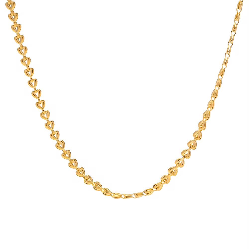 18K Hearts Link Necklace