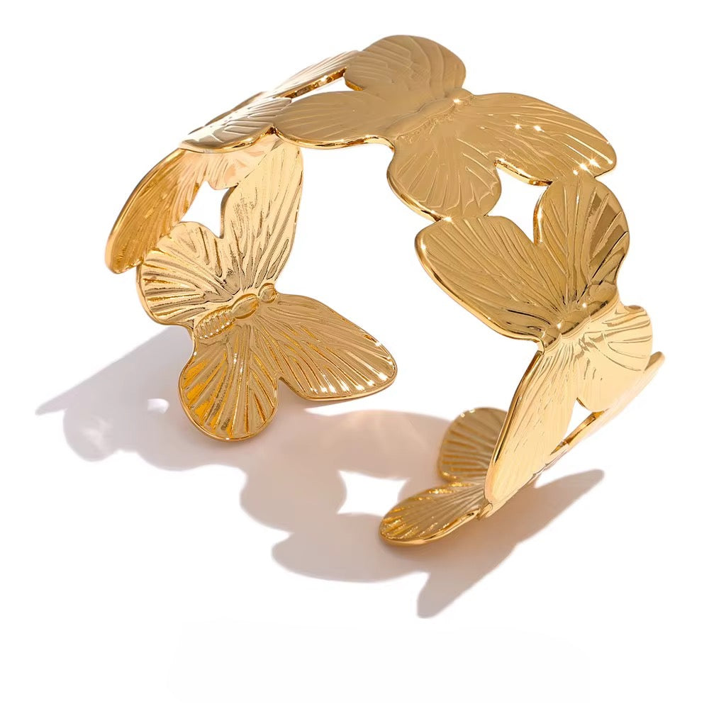 18K Butterfly Bangle