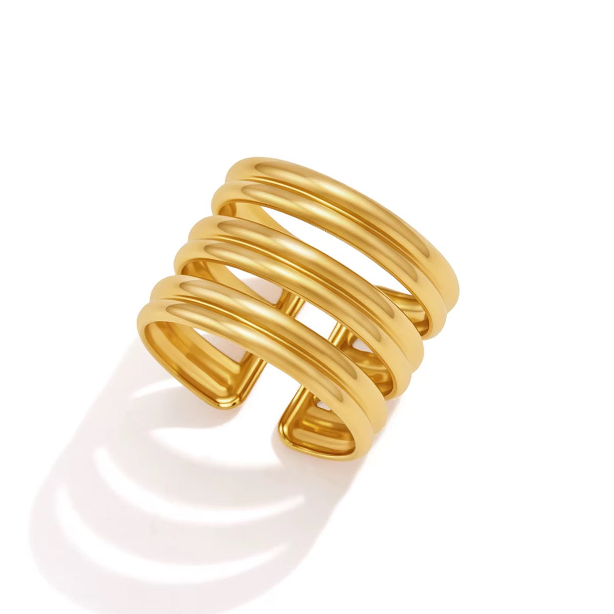 18K Three Layer Statement Ring