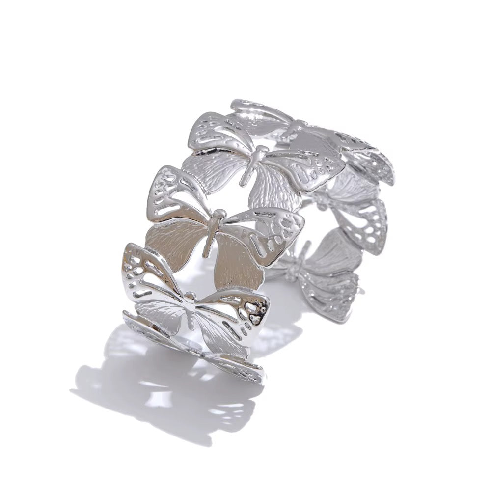 Silver Butterfly Bangle
