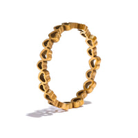 18K Heart Links Dainty Ring