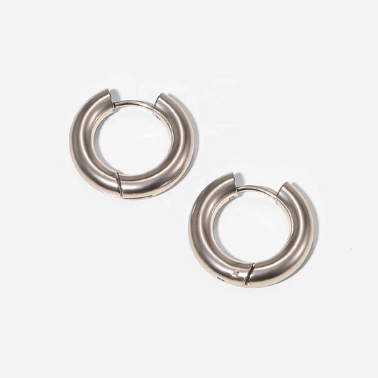 Silver Classic Small 18mm Hoops