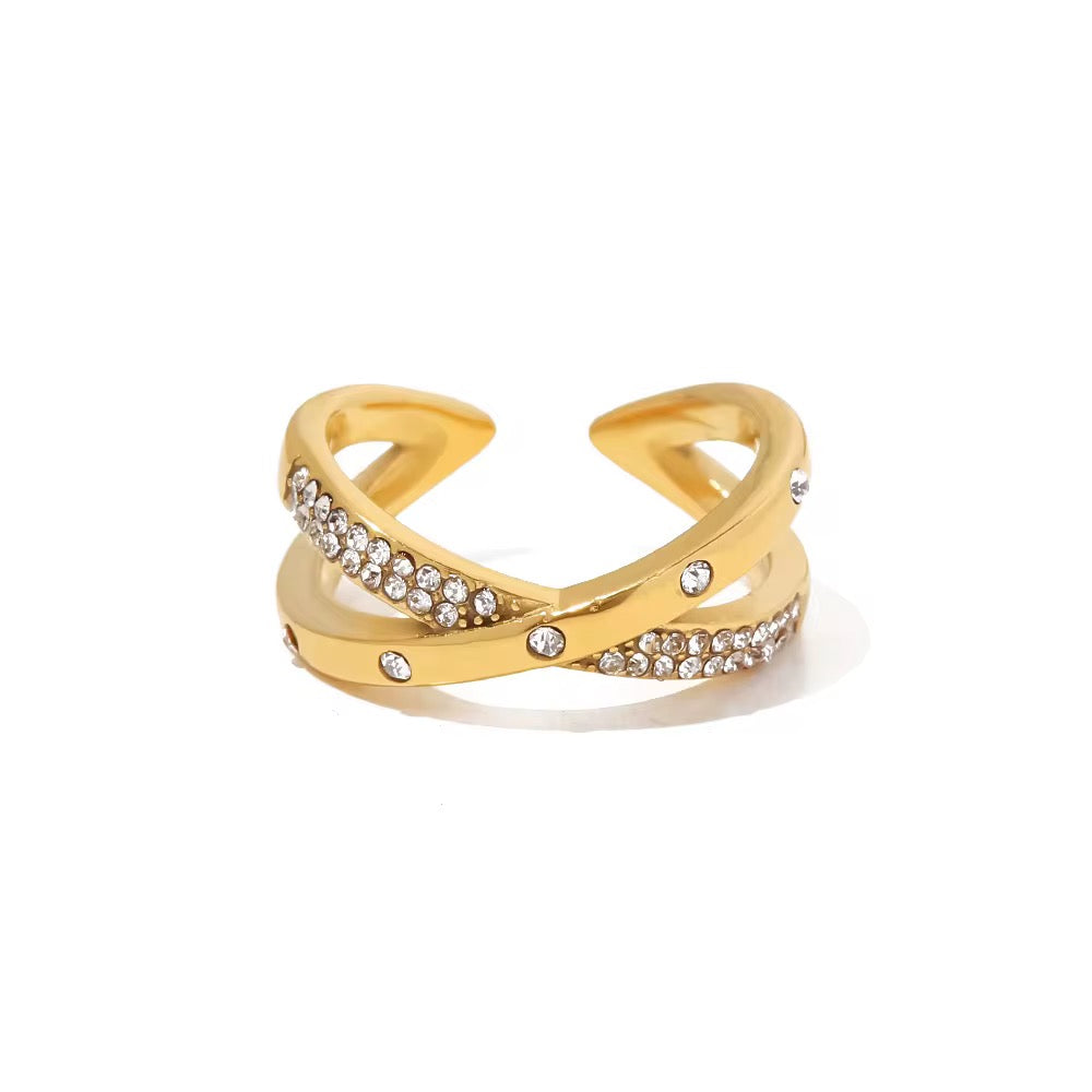18K Criss Cross Open Ring