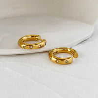 18K CZ Chunky Hoop Earrings