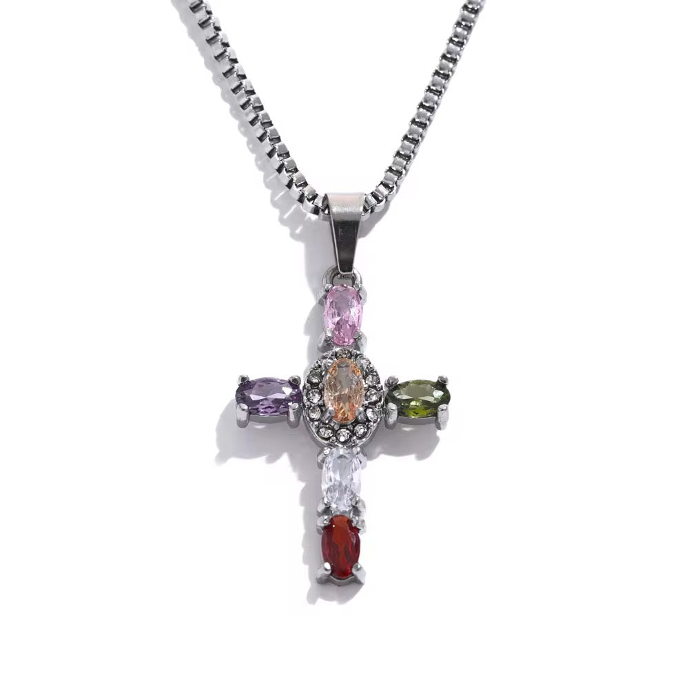 Cross Baguette Necklace