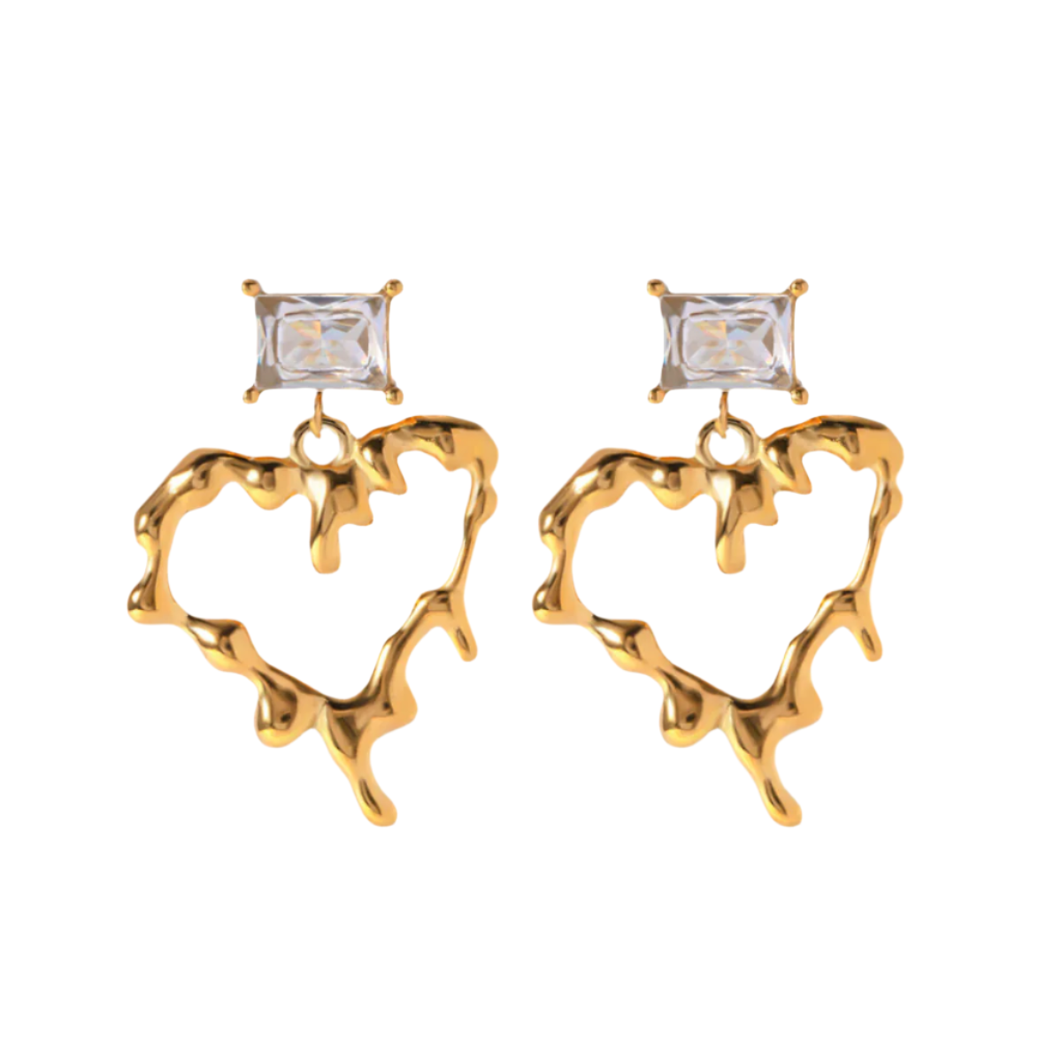 Lava Heart Drops in 18K Gold-Plating