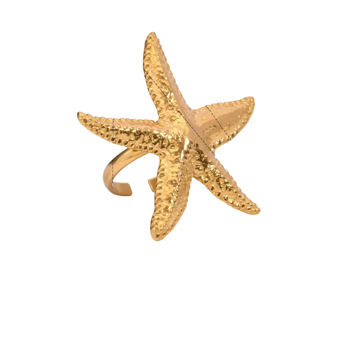 18K Star Fish Statement Open Ring