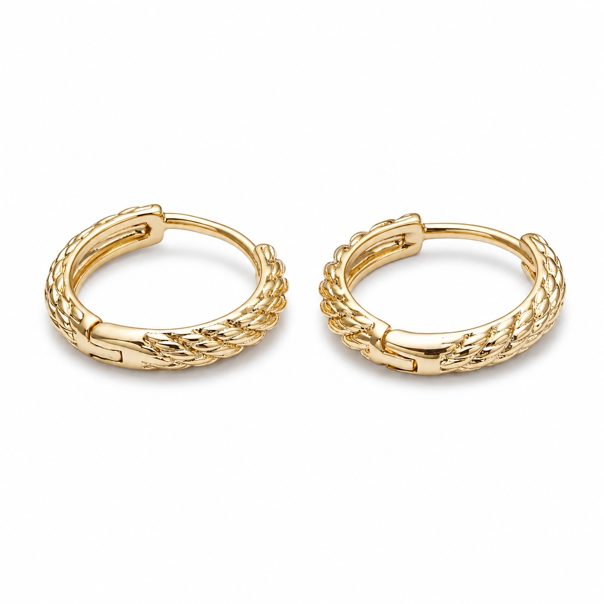 14K Twisted Rope 15mm Huggies