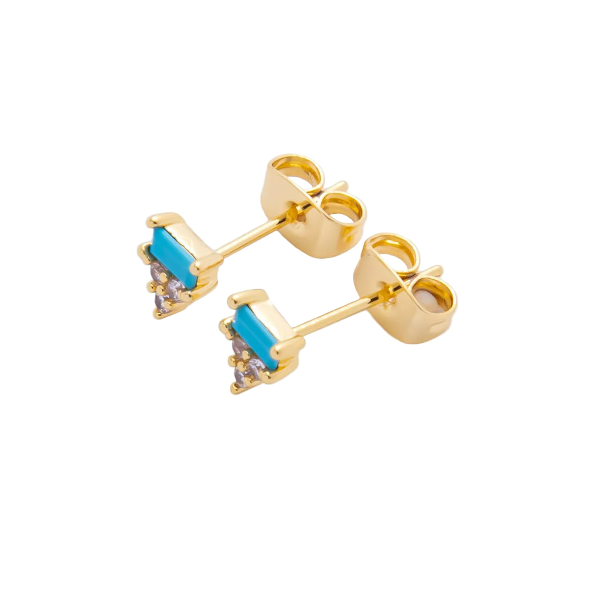 18K Turquoise Geometric Studs
