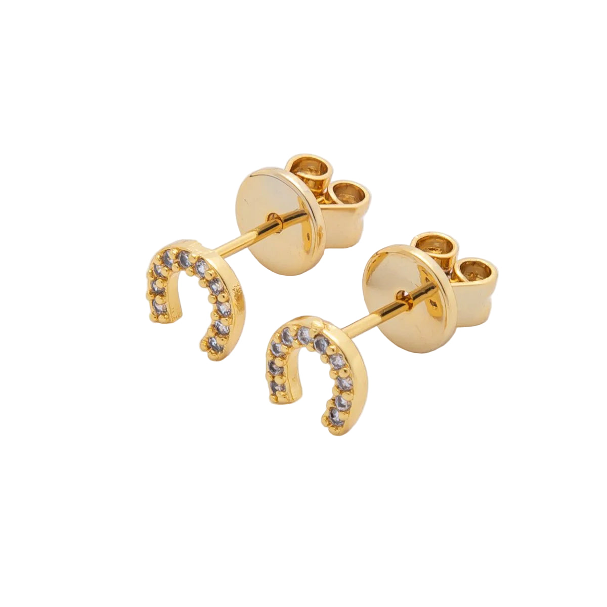 18K Horshoe Studs