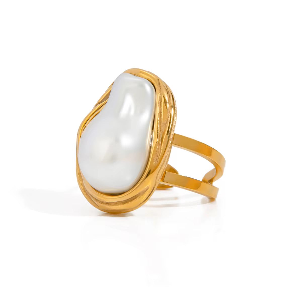 18K Baroque Pearl Statement Ring