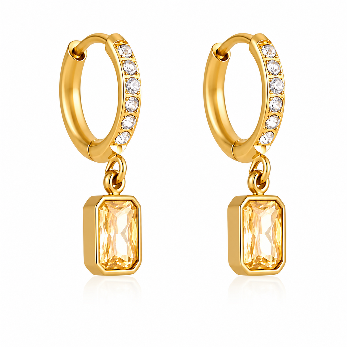 18K Champagne CZ Huggies