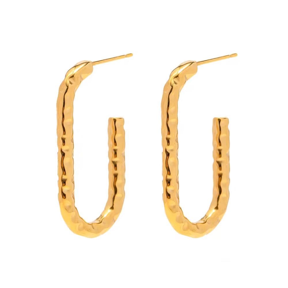 Lava U-shaped Hoops in 18K Gold-Plating