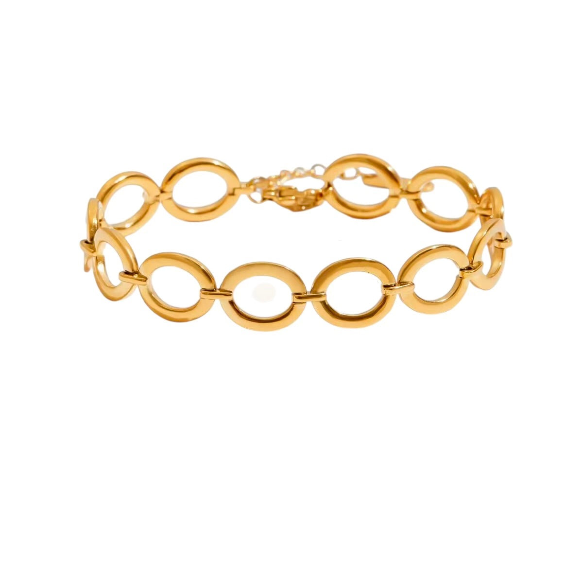 18K Oval Bar Links Bracelet
