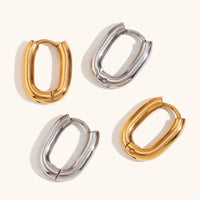 18K Classic Oval Huggie Earrings