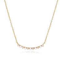 18K Dainty Pearl Bar Necklace