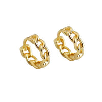 Link Huggies in 18K Gold-Plating or Silver