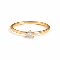18K Dainty Stackable Hearts Ring