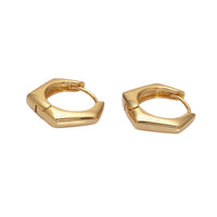 Rounded Hexagon Huggies in 24K Gold-Filled