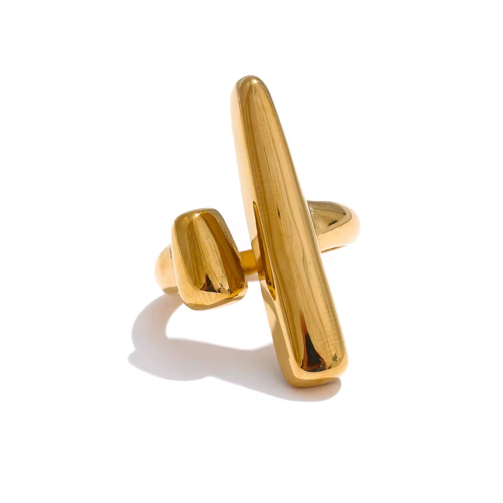 18K Bar Adjustable Ring
