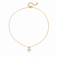 18K Heart CZ Lined Necklace