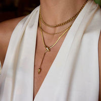 18K Snake Wrap Herringbone Necklace