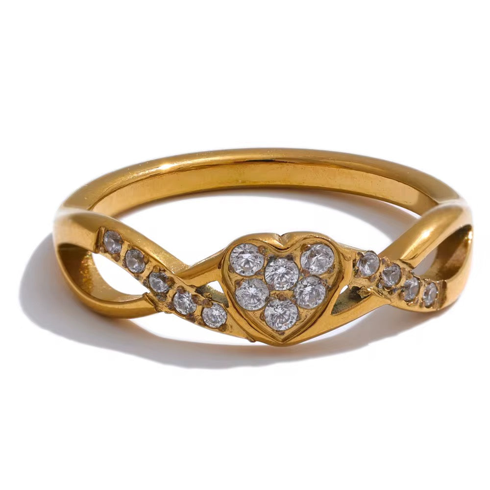 18K Sweetheart CZ Ring