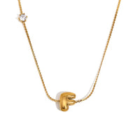 18K Bubble Dainty Initial Necklace