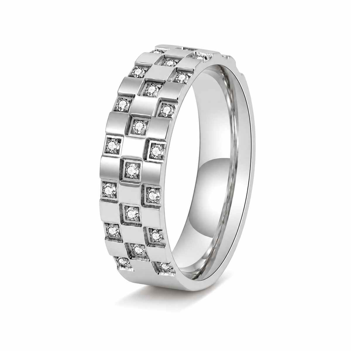 Silver CZ Squares Ring