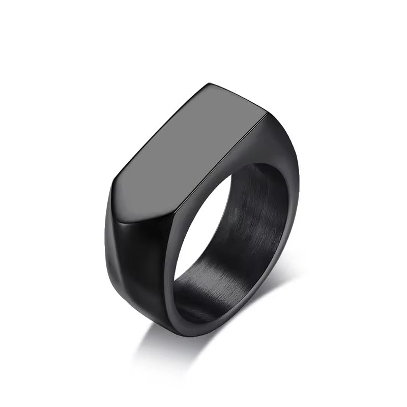 Black Brushed Finished  Chunky Ring