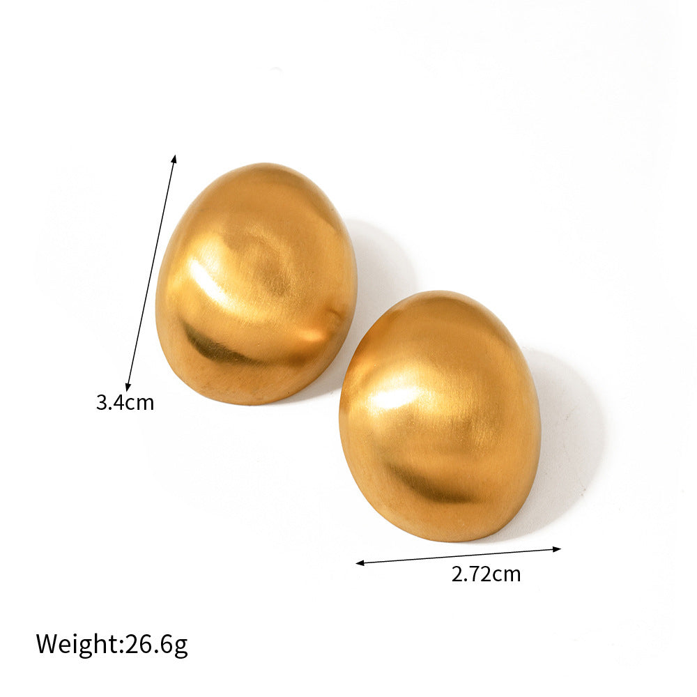 18K Statement Oval Studs