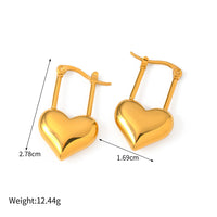 18K Heart Drop Earrings