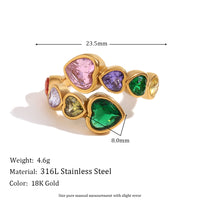 18 Heart Bezel Rings