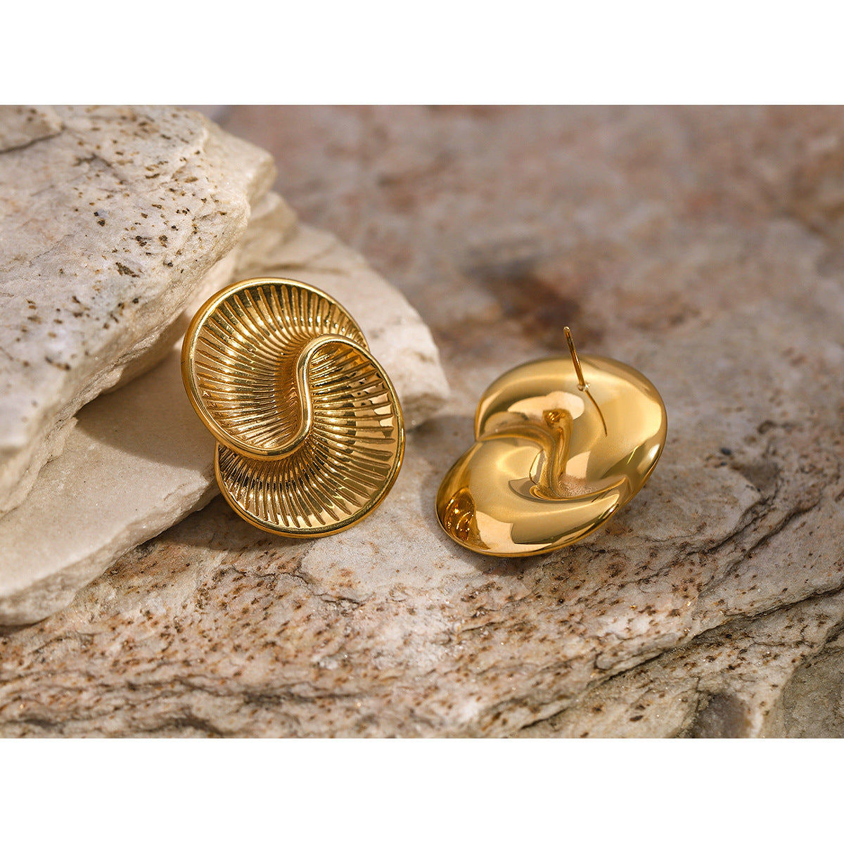 18K Statement Double Spiral Studs