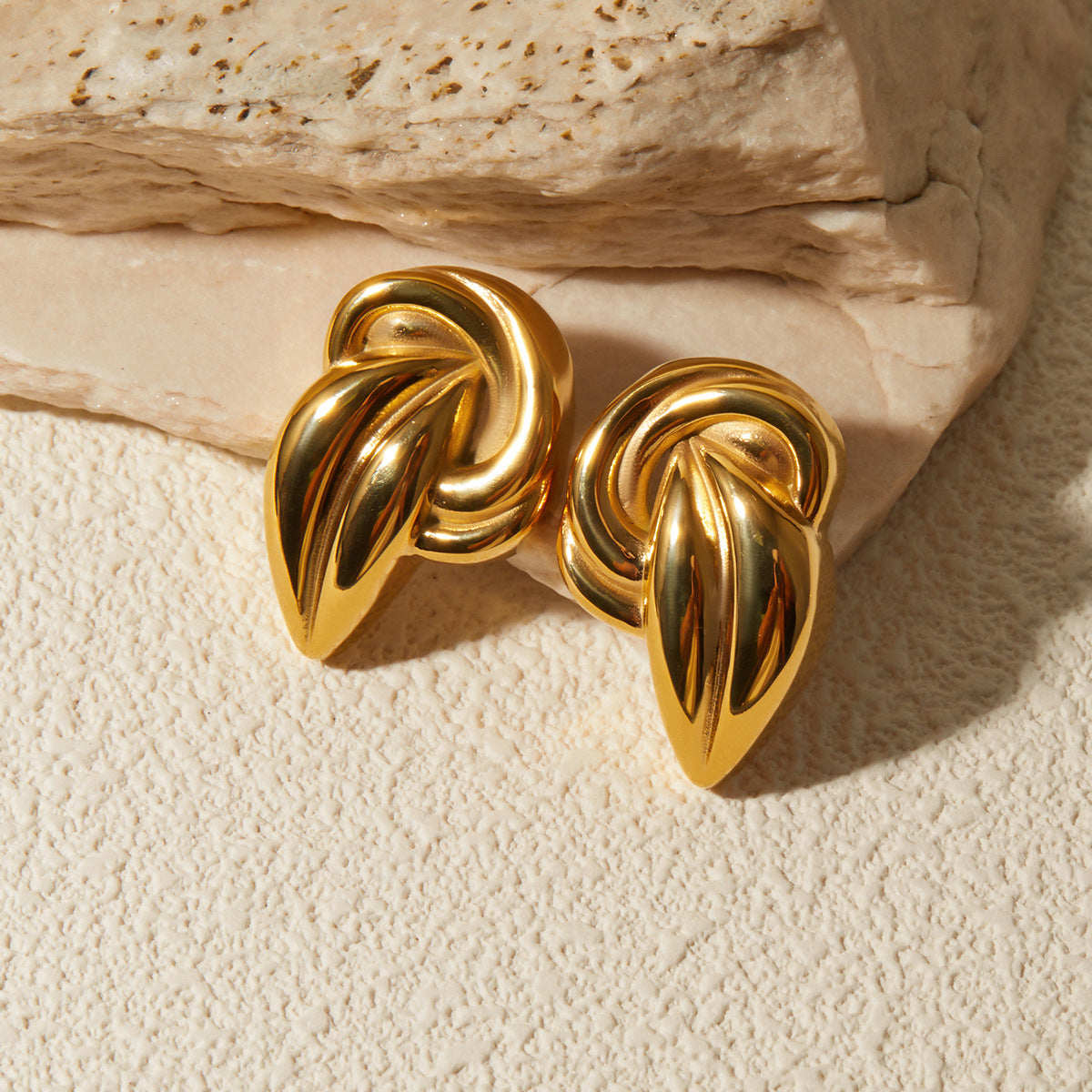 18K Twisted Knot Statement Studs